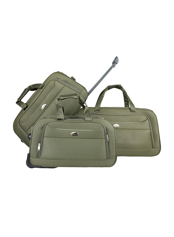 

Abraj 3 Pieces 2 Wheel Travel Duffle Bag, Green