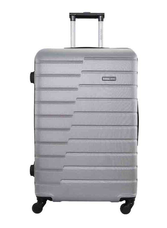 

Para John Single Size Large Checked Travel Trolley Luggage Bag, Grey