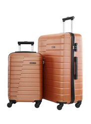 Para John 2-Piece Travel Trolley Luggage Bag Set, Rose Gold