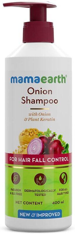 

Mamaearth Onion Shampoo for Hair Growth & Hair Fall Control with Onion Oil & Plant Keratin 400ml