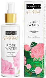 Kapiva Organic Rose Water Gulab Jal Spray (200 ml)  Premium Face Mist and Toner for Brighter and Hydrated Skin Oil-Control, Unclog Pores