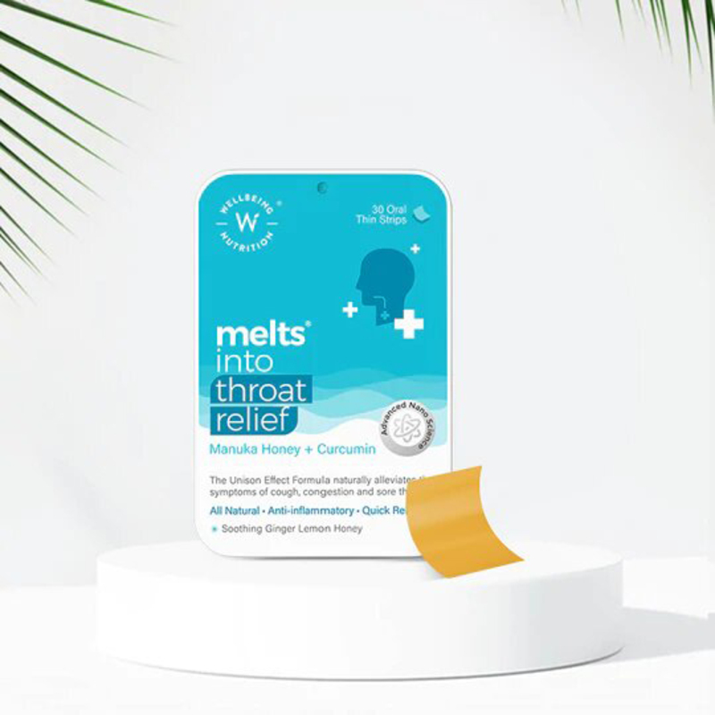 Wellbeing Nutrition Melts Throat Relief, 30 Oral Strips