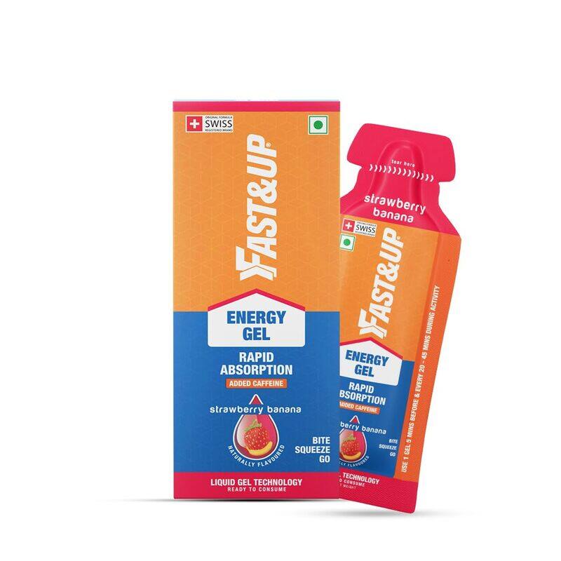 

Fast & Up FAST&UP ENERGY GELS - INSTANT ENERGY + CAFFEINE (pack of 5) - Strawberry banana flavour