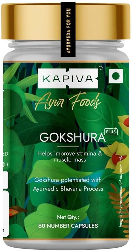 Kapiva Gokshura Capsules Natural Source for Energy, Performance, Stamina and Muscle Growth, Tribulus, 60 Caps, 500mg each