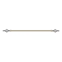 Adjustable Curtain Rod, 110-200 cm, Brass, Metal Single Rod Window Treatment Rod Drapery Rod