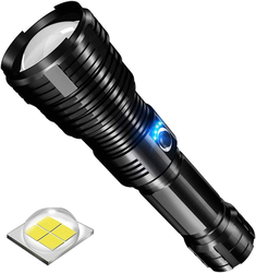 Rechargeable LED P50 Super Bright Torch Light, 5 Modes Zoomable 3000 Lumen Flashlight HandLight Outdoor Waterproof Emergency Lights(5800mAh battery Included)