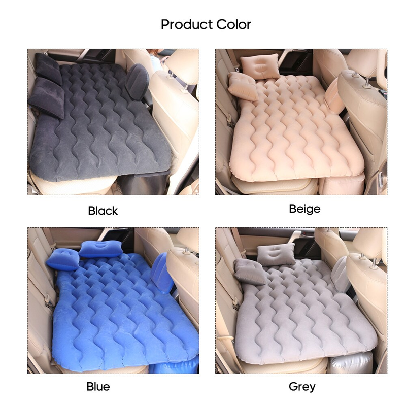 Generic - Portable Car Mattress Foldable Cushion Air Bed Inflatable Mattress Car Bed with Air-Pump Camping Travel Mattress, Grey