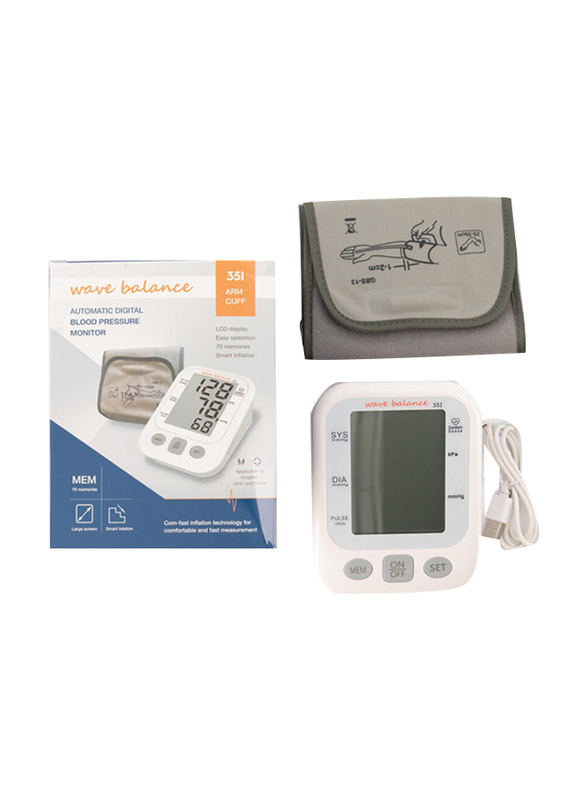 Wave Balance Blood Pressure Monitor, White
