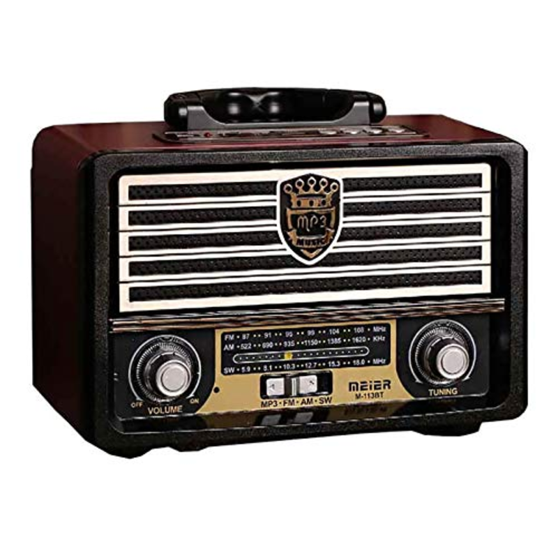 

Generic Portable Wooden Retro Radio Wireless Bluetooth Speaker AM FM Radio, with Remote Control Mini Vintage Radio for Home Office Use