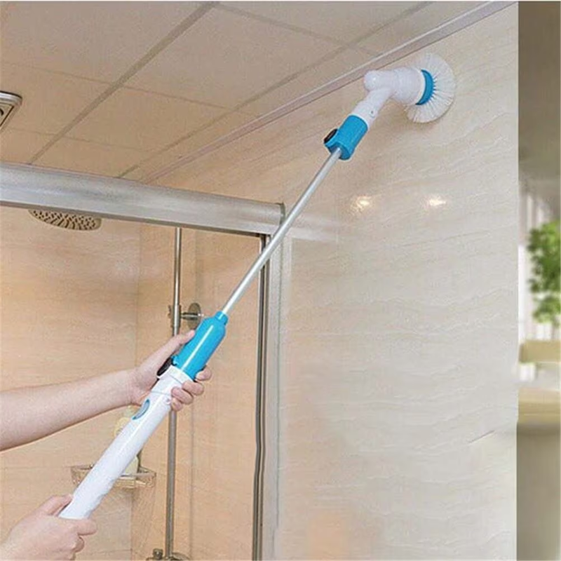 

Generic Scrubber Electric Spin Power Scrubbing Mop Cleaning Brush For Floor Bathroom Wall Toilet Bathtub Swimming Pool Tire Rechargeable Extendable Tool