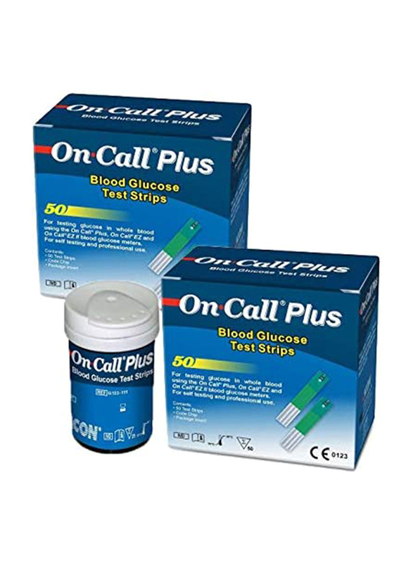On Call Plus Acon Glucose Testing Strips - 50's, Blue