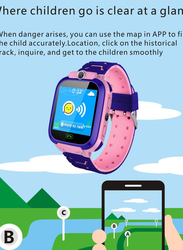 Generic Kids Smart Watch Phone With Sim Card Slot Pink