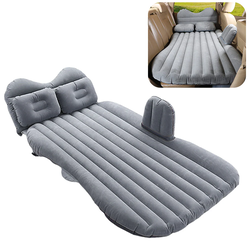 Generic - Portable Car Mattress Foldable Cushion Air Bed Inflatable Mattress Car Bed with Air-Pump Camping Travel Mattress, Grey