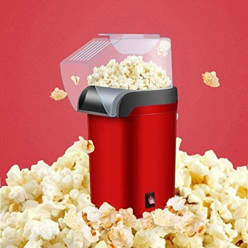 BLEAWS - Electric Corn Popcorn Maker Machine 1200W Fast Hot Air Mini Popcorn Popper With Top Cover Snack Popcorn Maker for Home Family Party No Oil Needed