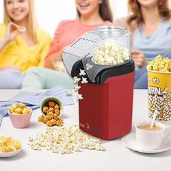 BLEAWS - Electric Corn Popcorn Maker Machine 1200W Fast Hot Air Mini Popcorn Popper With Top Cover Snack Popcorn Maker for Home Family Party No Oil Needed