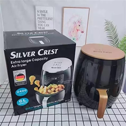 SILVER CREST Air Fryer 6 L Large Capacity360° Rapid Air Convection Technology, with Digital LED Touch Screen 2400W