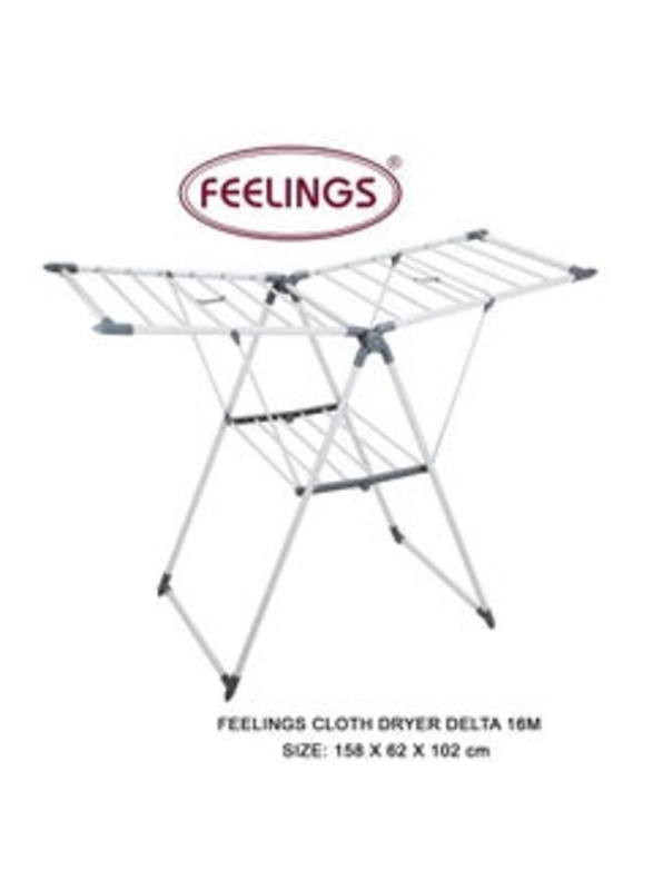 Feelings Delta Cloth Dryer White And Grey 158x62x102cm