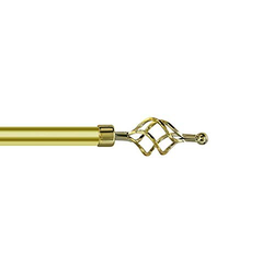 Adjustable Curtain Rod, 150-300 cm, Gold, Metal Single Rod Window Treatment Rod Drapery Rod