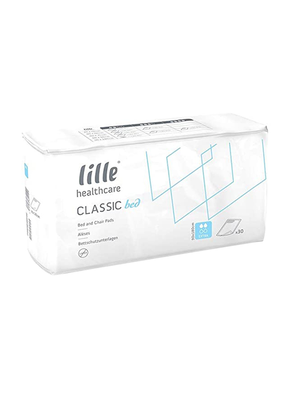 Lille Healthcare Classic Disposable Bed Pads, 90x180cm, Extra, 30 Piece, White