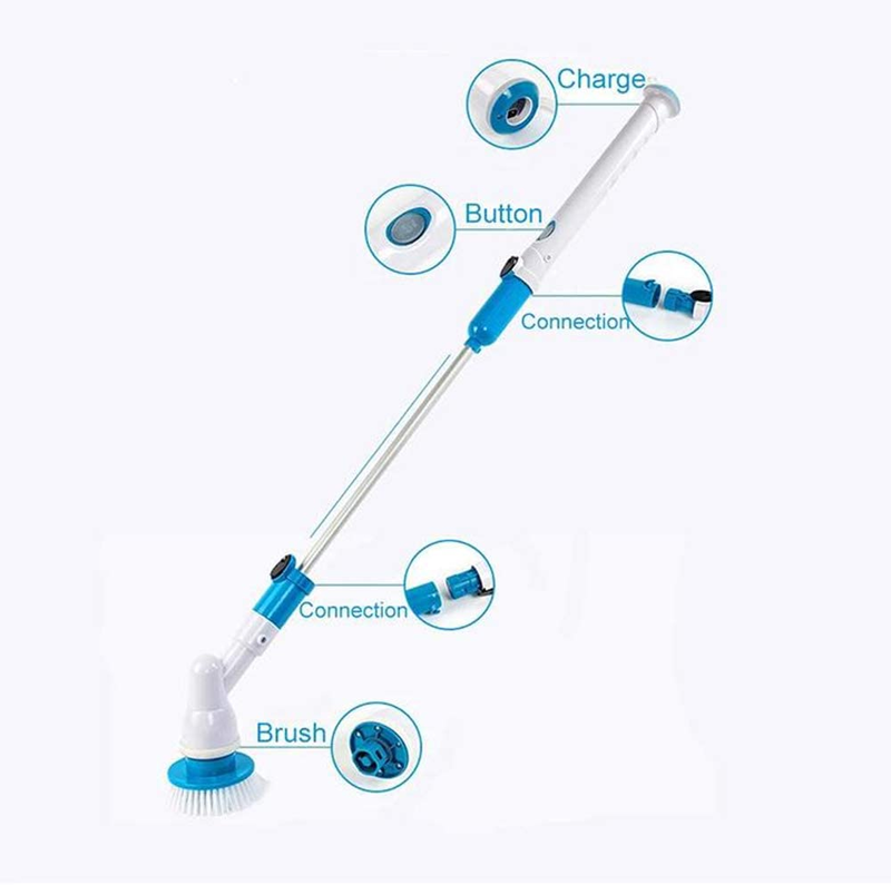 Electric Spin Scrubber Mop 360 Cordless Bathroom Scrubber Floor Scrubber with Replaceable Brush Heads Super Power Cleaning Brush for Kitchen Bathroom