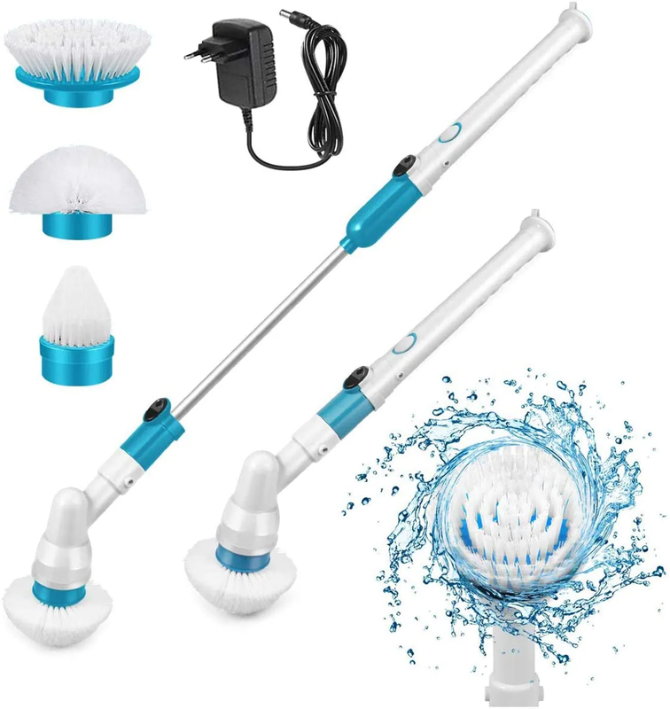 

Generic Electric Spin Scrubber 360 Cordless Bathroom Scrubber Floor Scrubber with Replaceable Brush Heads Super Power Cleaning Brush for Kitchen Bathroom