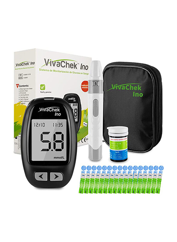 

Viva Chek Glucometer + Strips-10's, White