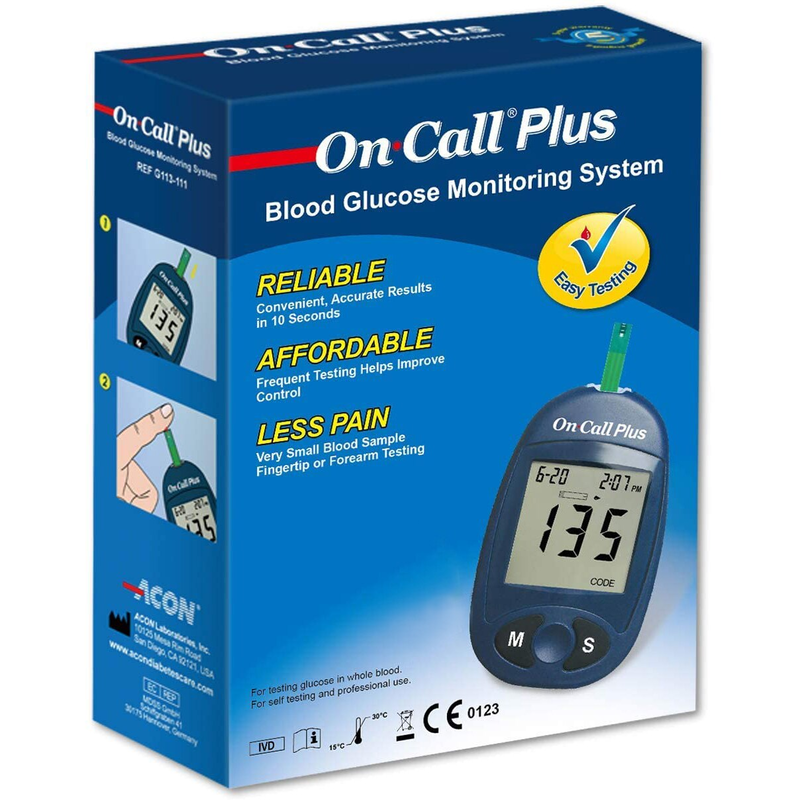 On Call Plus Blood Glucose Monitoring System with 1 Packs Blood Glucose Test Strips 50 Count