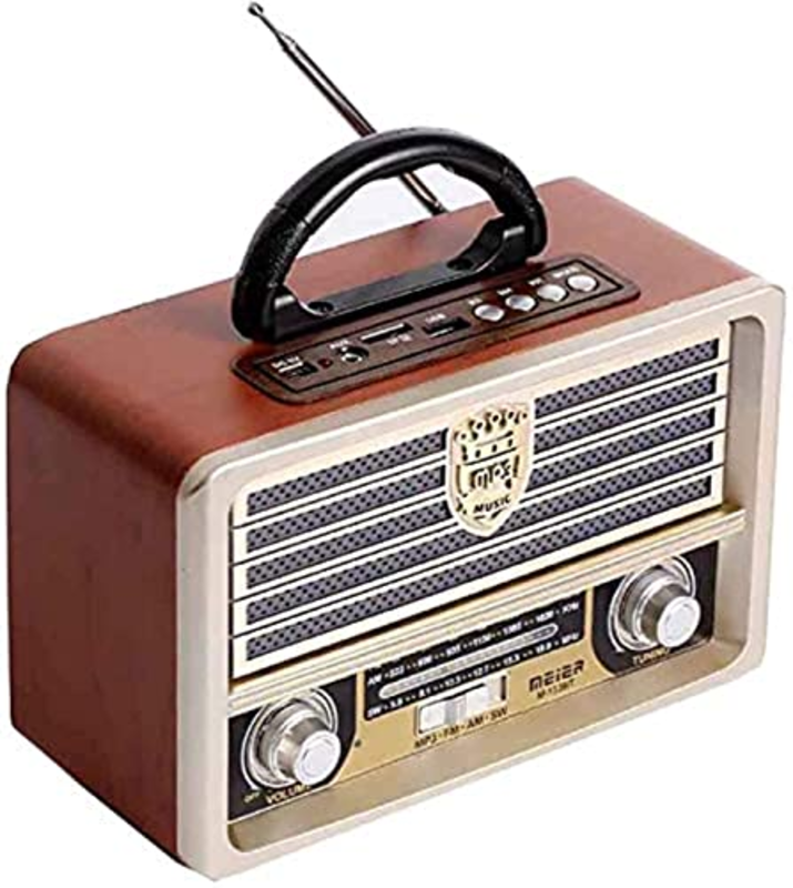 Portable Wooden Retro Radio Wireless Bluetooth Speaker AM FM Radio, with Remote Control Mini Vintage Radio for Home Office Use