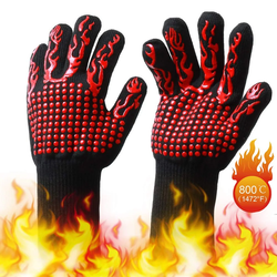 Generic - 2pc Hot BBQ Grilling Cooking Gloves Extreme Heat Resistant oven Welding Gloves for barbecue bbq tools