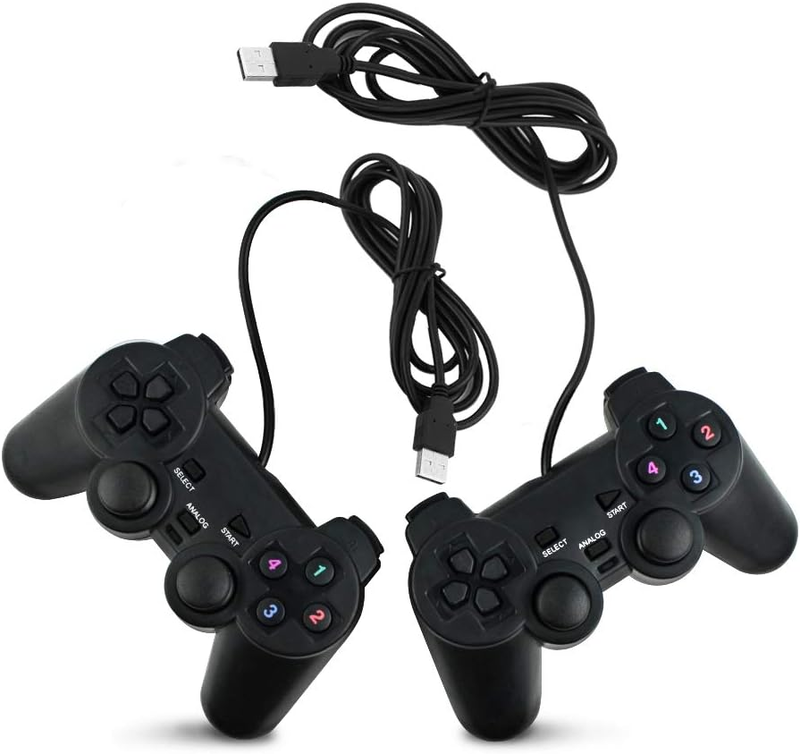 

Generic 2 Pack USB Joystick Gamepad Gaming Pad Wired Controller with Double Vibration Feedback Motors for PC Computer Laptop Window (Black)