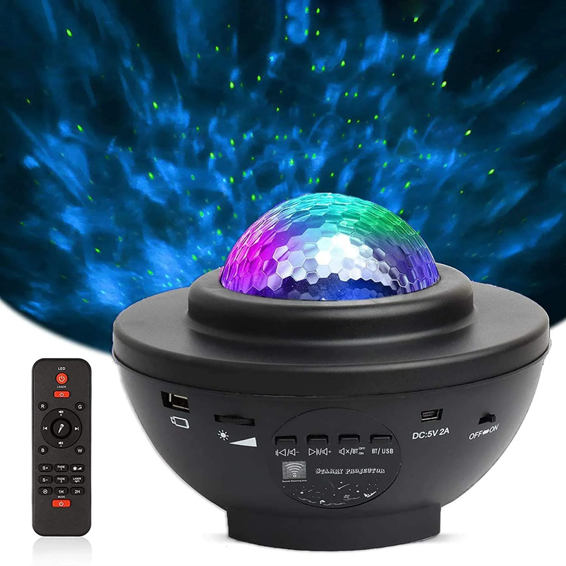 Star Projector, Starry Galaxy Night Light Projector For Bedroom, Ocean Wave Star Night Light Projector With Bluetooth Music Speaker & Voice Control 10 Color Sky Light Projector