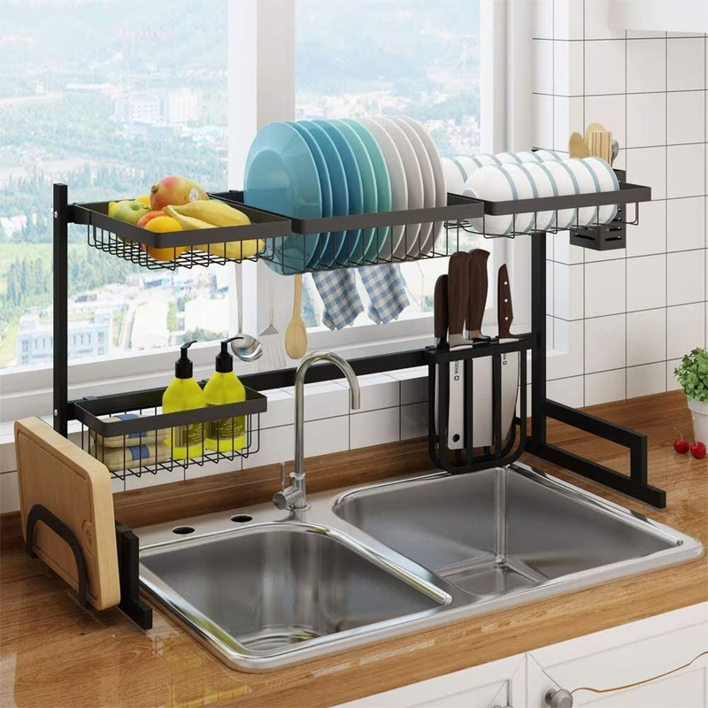 

Generic Over The Sink Stainless Steel Dish Rack Dish Drainer Drying Rack