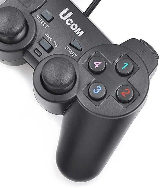 Twin USB Joystick - Gamepad Gaming Pad Wired Controller with Double Vibration Feedback Motors for PC Computer Laptop Window (Black)