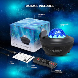 Night Light Baby Star Projector, 10 Color Bluetooth Night Lamp With Timer Remote And Chargeable Gift For Kids Festival Bedroom Living Room - Black