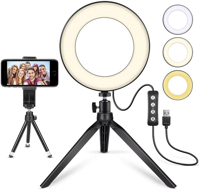 

N/a Mini LED Photography Ring Light With Tripod Stand 6inch White