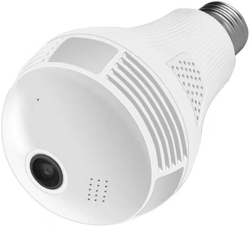 360 Degree WiFi Panoramic 960P IR Bulb Camera Security Wireless Lamp Fisheye (1080P)