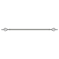 Adjustable Curtain Rod, 110-200 cm, Silver, Metal Single Rod Window Treatment Rod Drapery Rod