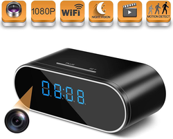 WiFi HD Clock Camera 1080P For Home Security Digital Wireless Night Vision Alarm Vedio Recording
