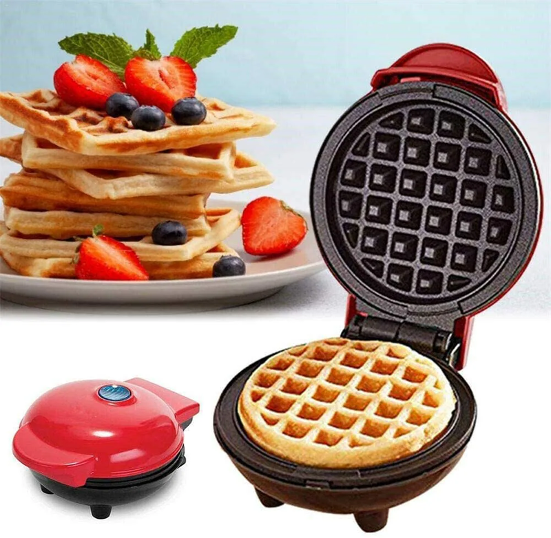 

Generic Mini Waffle Maker for Individual Waffles, Hash Browns, Keto Chaffles with Easy to Clean, Non-Stick Waffle Iron, 4 Inch