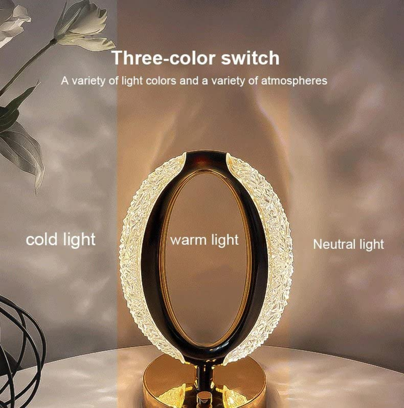 Generic Three-Color Touch Charging Star Eye Lamp Modern Luxury Crystal Desk Lamp Bedroom Portable Night Light