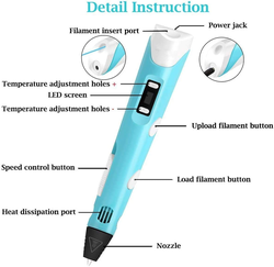 3D Pen upgrade Intelligent 3D Printing Pen with Smoother Experience 3D Art Printing Printer Pens with LCD Screen Automatic Feeding include12 Colors PLA Filament Refills,Interesting Gifts for All Ages