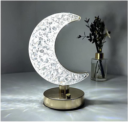 Smart Touch Portable Moon Shape Acrylic Table Lamp Led Light For Living Room Home