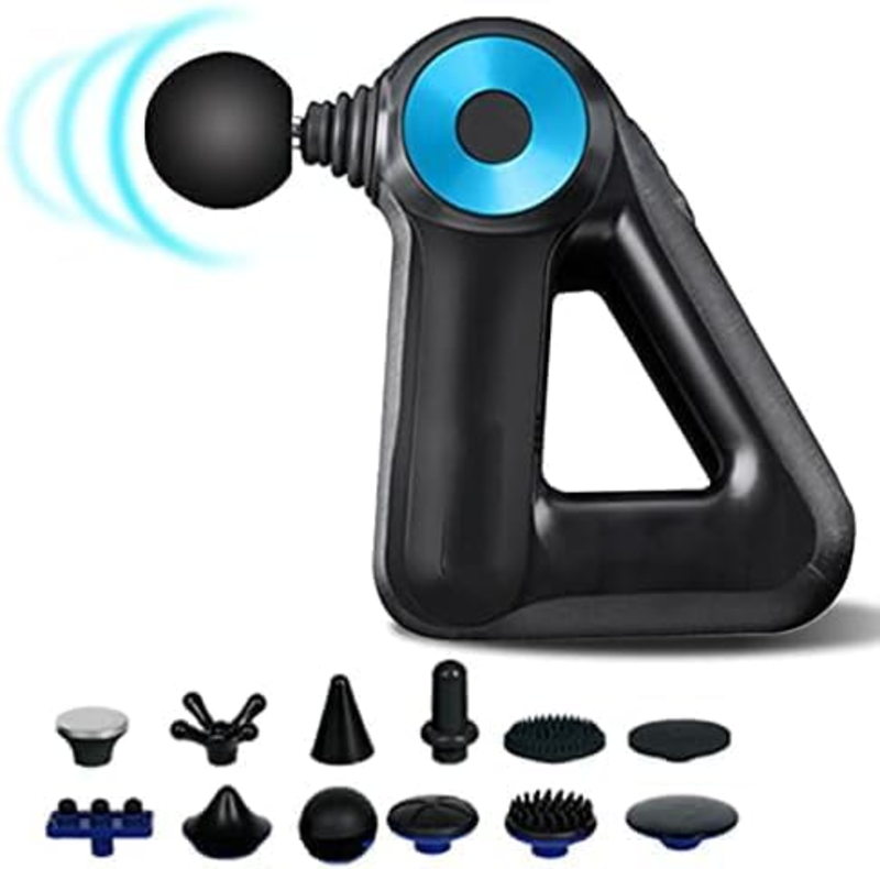 The Triangle Design Handheld Muscle Massage Gun: 6 Adjustable Speeds and 12 Massage Heads for Deep Tissue Relief