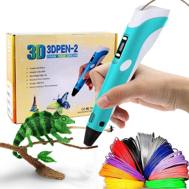 3D Pen upgrade Intelligent 3D Printing Pen with Smoother Experience 3D Art Printing Printer Pens with LCD Screen Automatic Feeding include12 Colors PLA Filament Refills,Interesting Gifts for All Ages