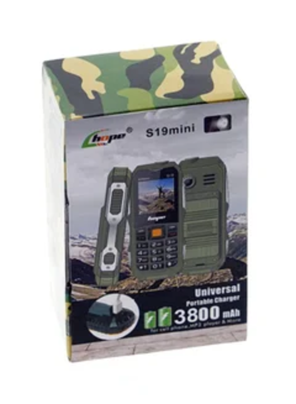 Mini S19 Mobile Phone With 3800mAh Power Bank Battery Dual SIM Black 3G