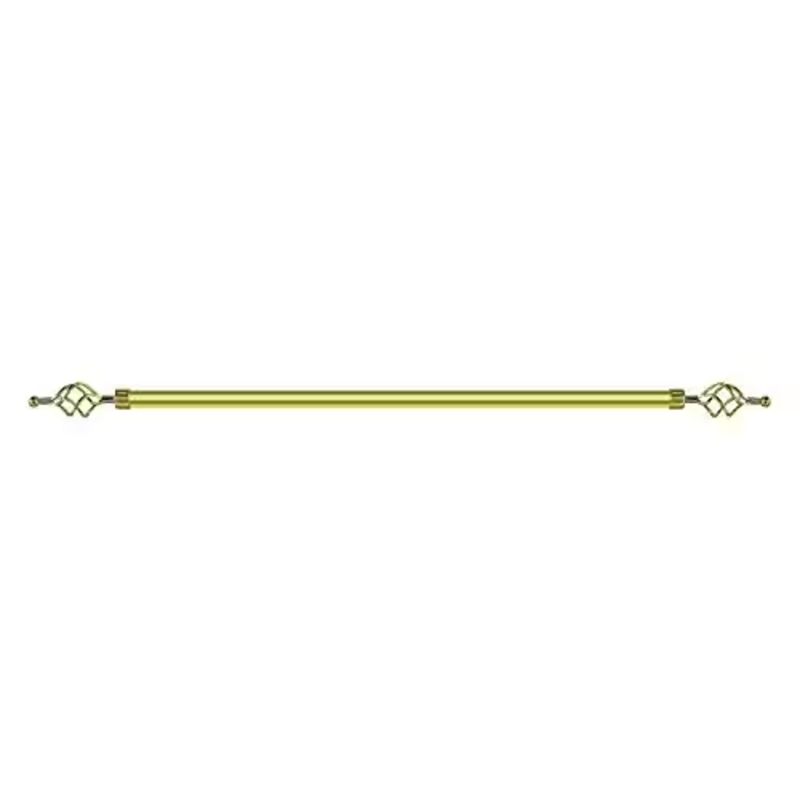 Adjustable Curtain Rod, 110-200 cm, Gold, Metal Single Rod Window Treatment Rod Drapery Rod