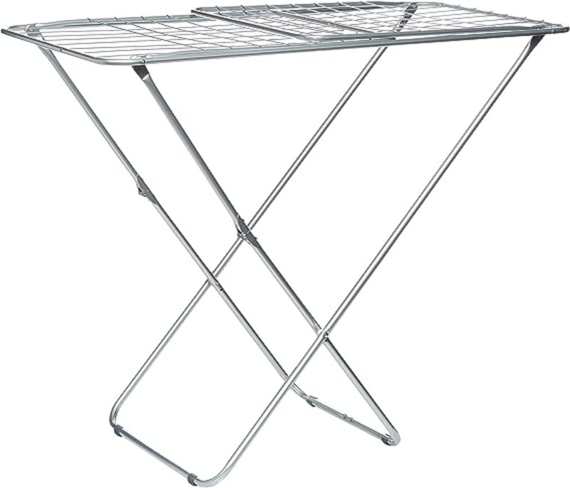 Generic Large Folding Clothes Airer - Drying Space Laundry Washing Durable Metal Drying Rack Multifunctional Air Dryer Ideal for Indoor and Outdoor Easy Store 2 Folding Winged Airer