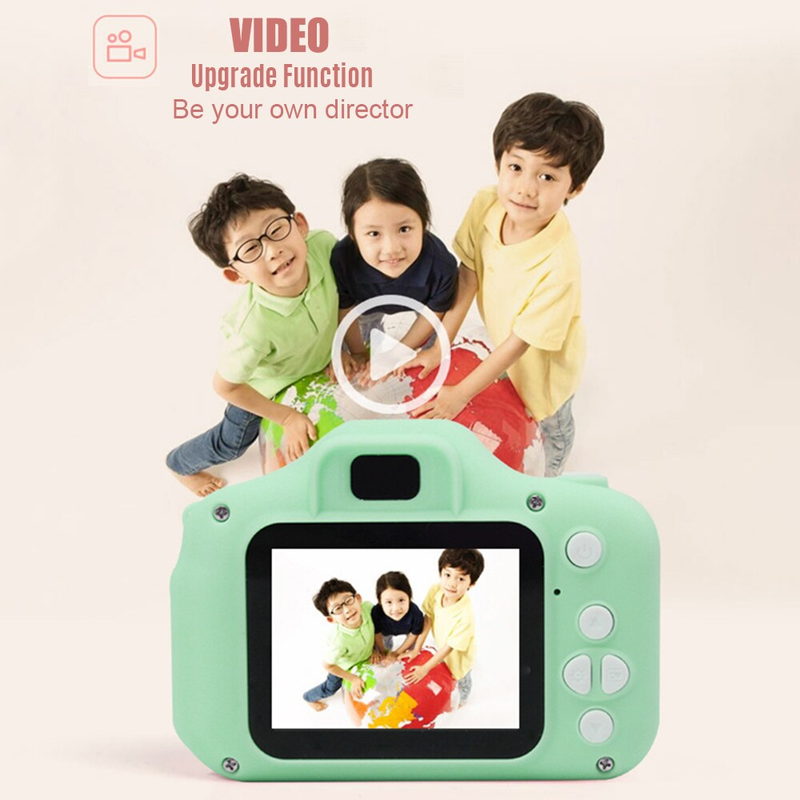 Kids Camera HD 2.0 Inches IPS Screen Video Camera Digital Camera Children Selfie Toy Camera Rechargeable With Hanging Rope Cable Girls Boys Gifts