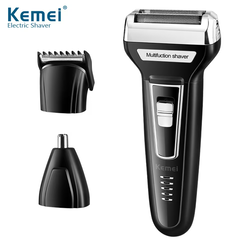 KEMEI-Kemei KM-6559 3 in 1 Electric Razor for Men USB Rechargeable Nose Hair Trimmer Men's Electric Shaver Machine Salon Tool