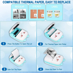 Portable Mini Pocket Printer Bt Thermal Printer With Thermal Printing Paper USB Cable For Note Photo Web Document Printing